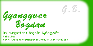 gyongyver bogdan business card